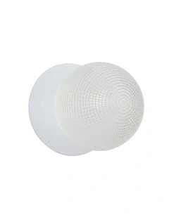 Odessa Diamond Cut Glass LED Wall Light with White Base in White/Small