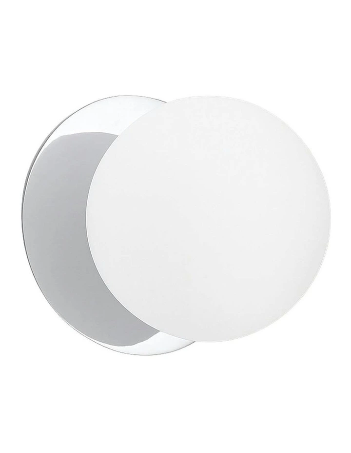 Odessa Opal Frosted Glass LED Wall Light with Chrome Base in White/Small image 1