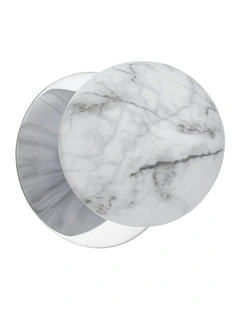 Odessa Marble Opal Glass LED Wall Light with Chrome Base in White/Small