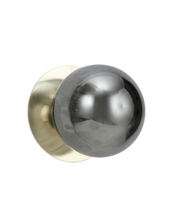 Odessa Molten Ripple Glass LED Wall Light with Gold Base in White/Small image 1