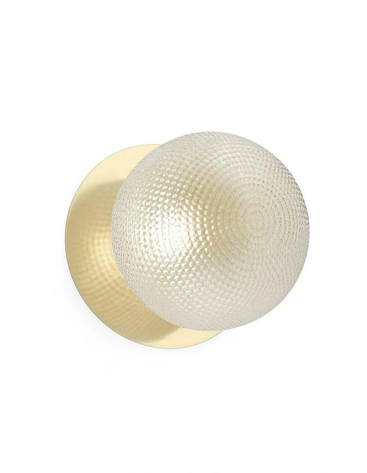 Odessa Diamond Cut Glass LED Wall Light with Gold Base in White/Small image 2