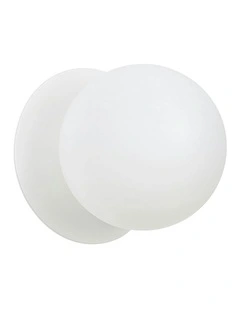 Odessa Opal Frosted Glass LED Wall Light in White Base White/Large