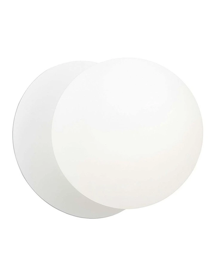 Odessa Opal Frosted Glass LED Wall Light in White Base White/Large image 2