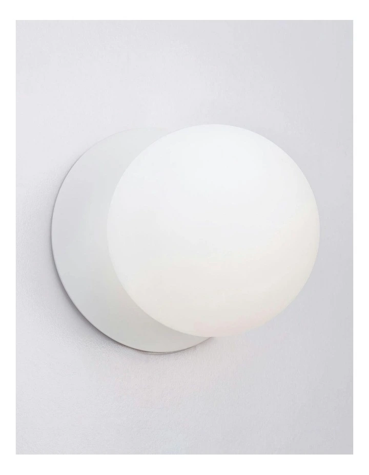 Odessa Opal Frosted Glass LED Wall Light in White Base White/Large image 4