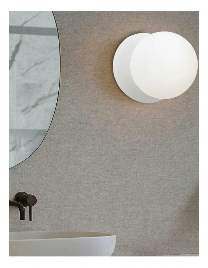 Odessa Opal Frosted Glass LED Wall Light in White Base White/Large image 6