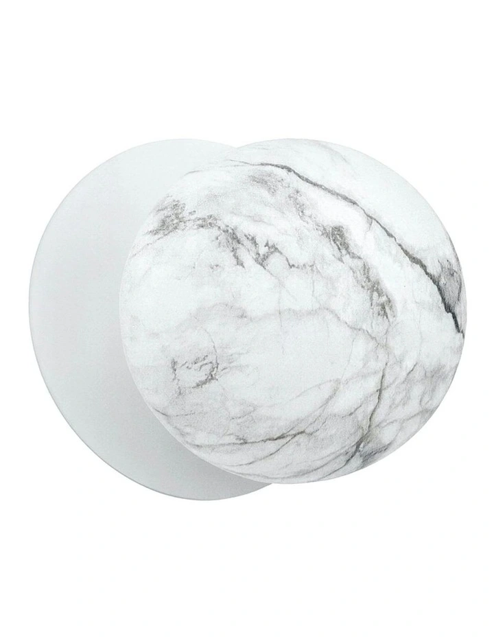 Odessa Marble Opal Glass LED Wall Light in White Base White/Large image 2