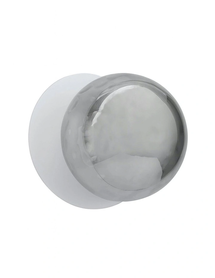 Odessa Molten Ripple Glass LED Wall Light in White Base White/Large image 1