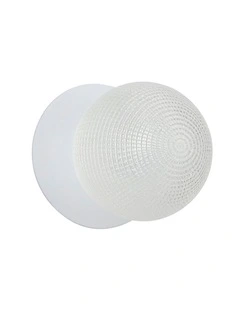 Odessa Diamond Cut Glass LED Wall Light in White Base White/Large
