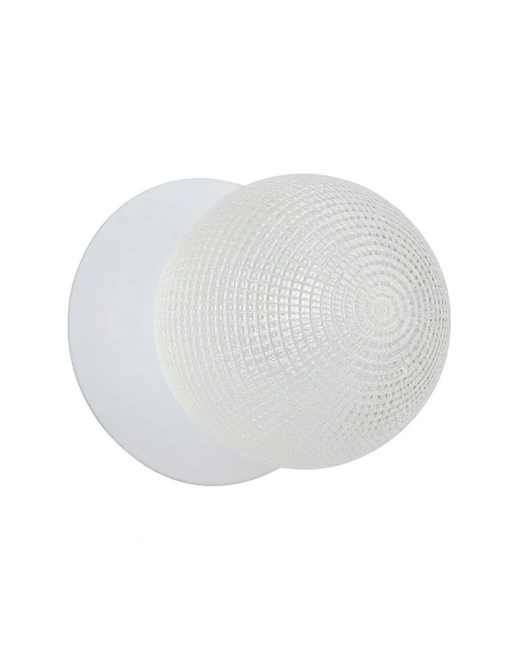 Odessa Diamond Cut Glass LED Wall Light in White Base White/Large image 1