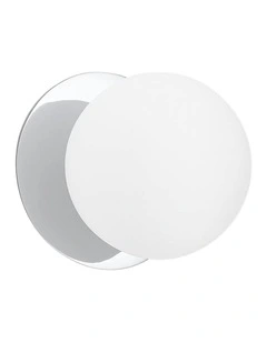 Odessa Opal Frosted Glass LED Wall Light in Chrome Base White/Large