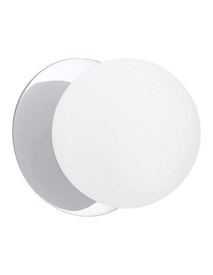 Odessa Opal Frosted Glass LED Wall Light in Chrome Base White/Large image 1