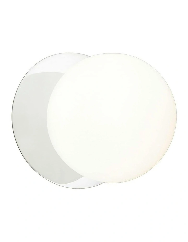 Odessa Opal Frosted Glass LED Wall Light in Chrome Base White/Large image 2