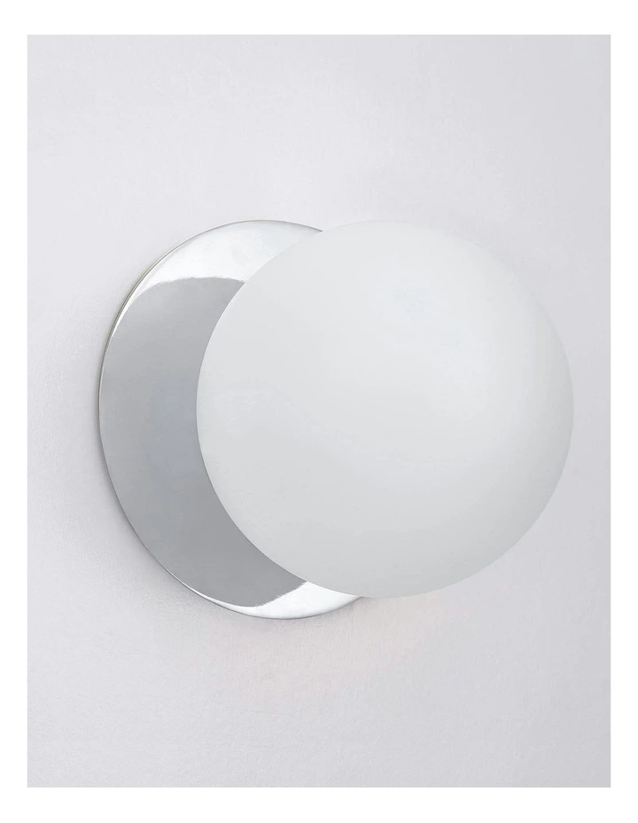 Odessa Opal Frosted Glass LED Wall Light in Chrome Base White/Large image 3