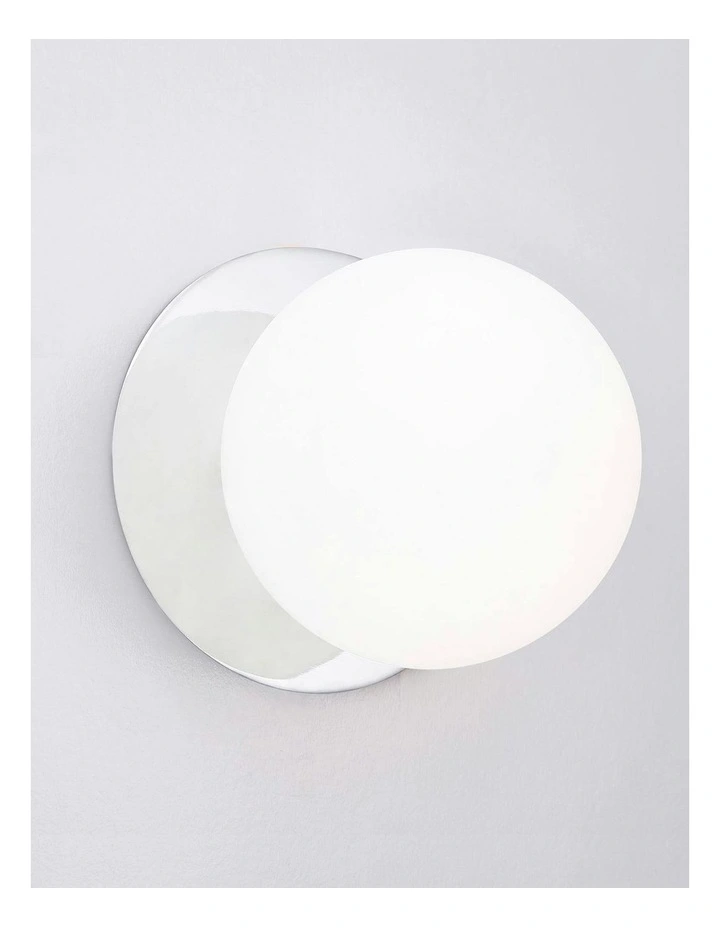 Odessa Opal Frosted Glass LED Wall Light in Chrome Base White/Large image 4