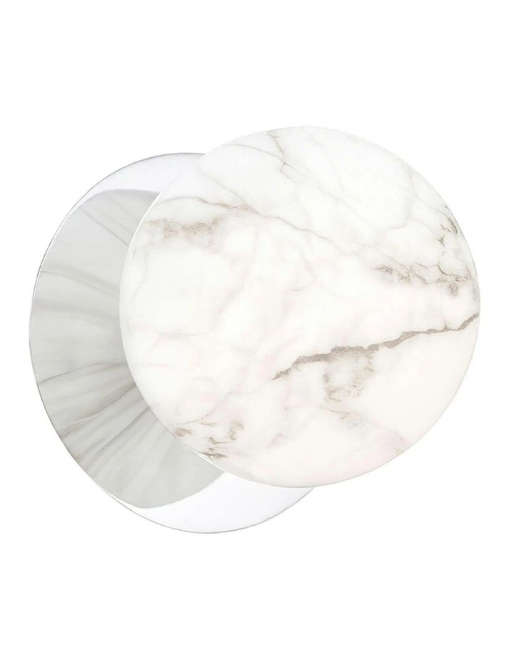 Odessa Marble Opal Glass LED Wall Light in Chrome Base White/Large image 2