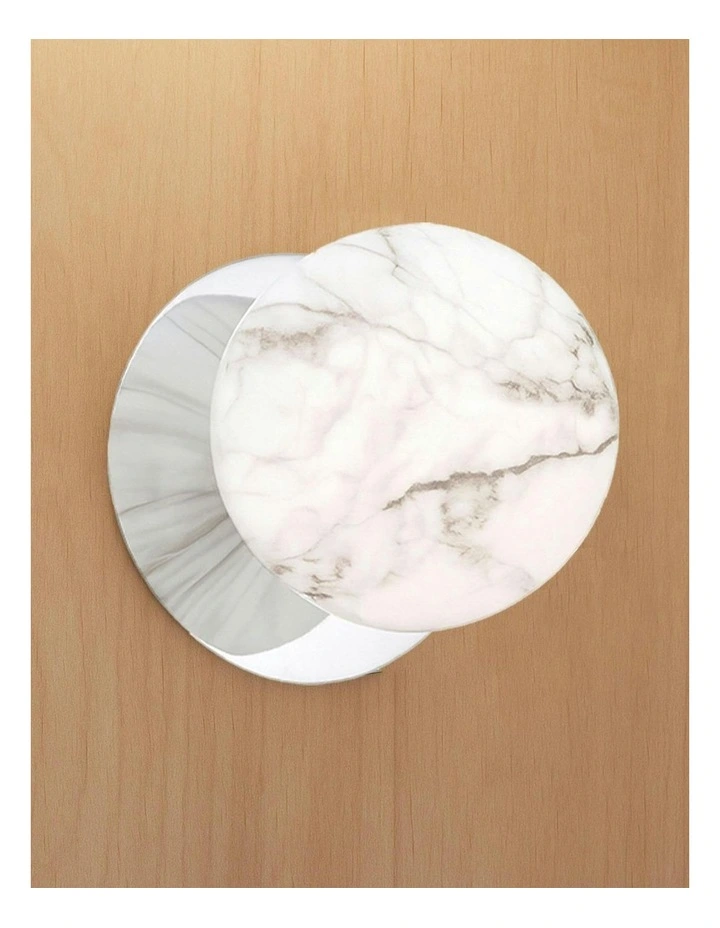 Odessa Marble Opal Glass LED Wall Light in Chrome Base White/Large image 5