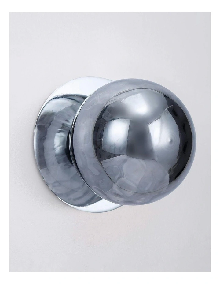 Odessa Molten Ripple Glass LED Wall Light in Chrome Base White/Large image 3