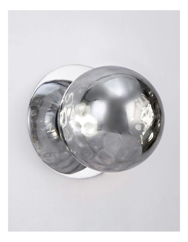 Odessa Molten Ripple Glass LED Wall Light in Chrome Base White/Large image 4