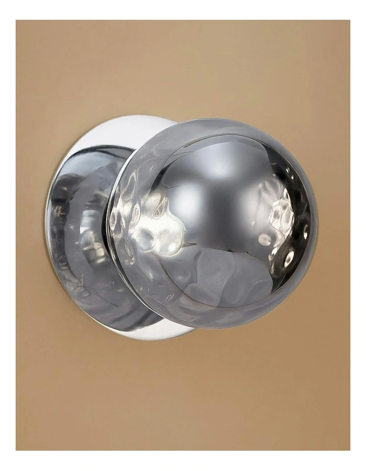 Odessa Molten Ripple Glass LED Wall Light in Chrome Base White/Large image 5