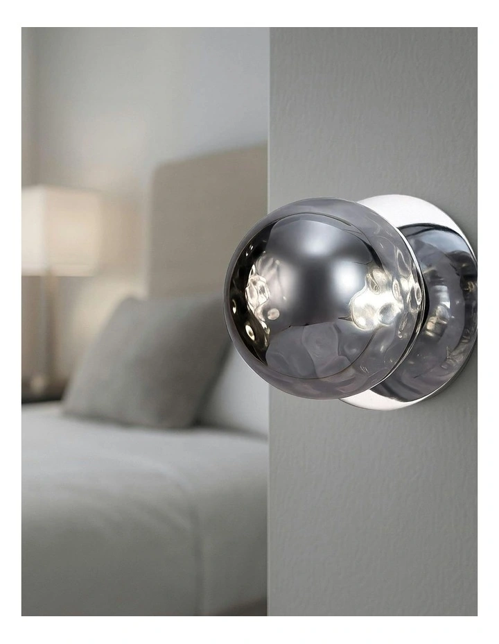 Odessa Molten Ripple Glass LED Wall Light in Chrome Base White/Large image 7
