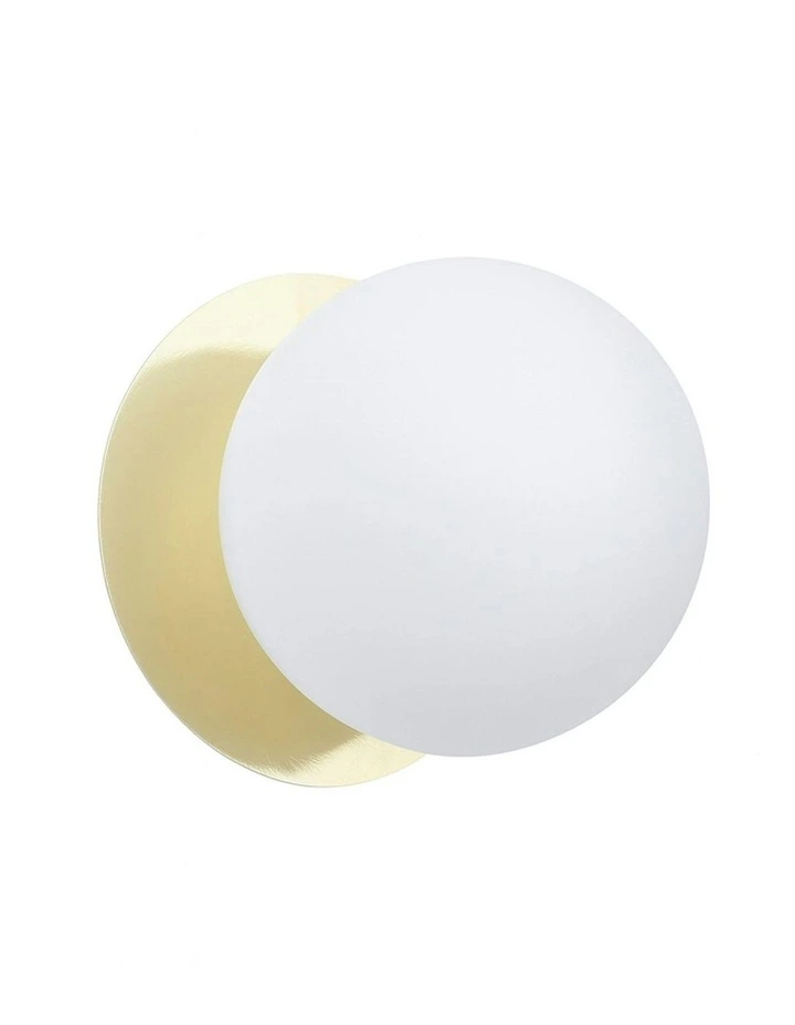Odessa Opal Frosted Glass LED Wall Light in Gold Base White/Large image 1