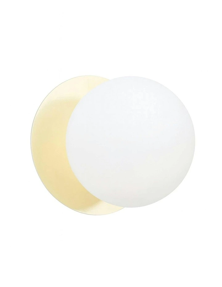 Odessa Opal Frosted Glass LED Wall Light in Gold Base White/Large image 2