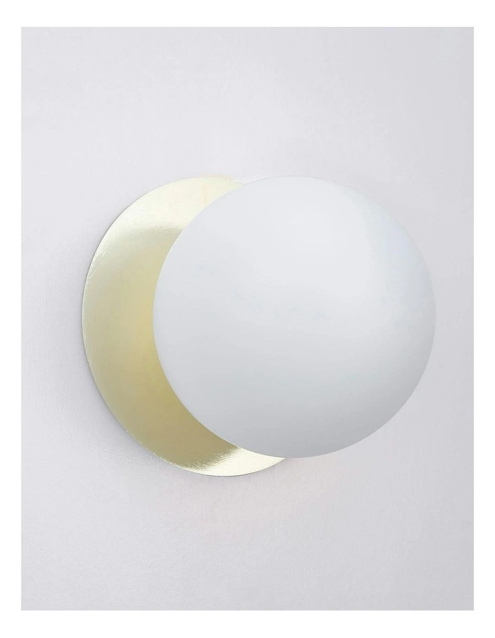 Odessa Opal Frosted Glass LED Wall Light in Gold Base White/Large image 3