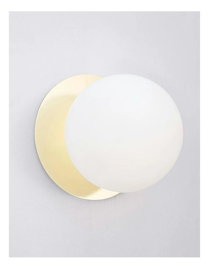 Odessa Opal Frosted Glass LED Wall Light in Gold Base White/Large image 4