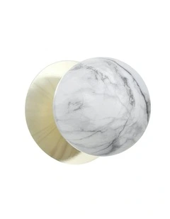 Odessa Marble Opal Glass LED Wall Light in Gold Base White/Large