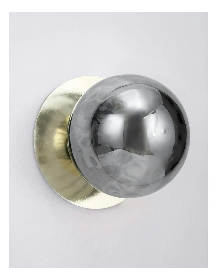 Odessa Molten Ripple Glass LED Wall Light in Gold Base White/Large image 3