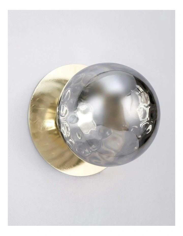 Odessa Molten Ripple Glass LED Wall Light in Gold Base White/Large image 5