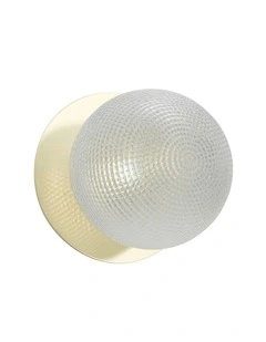 Odessa Diamond Cut Glass LED Wall Light in Gold Base White/Large