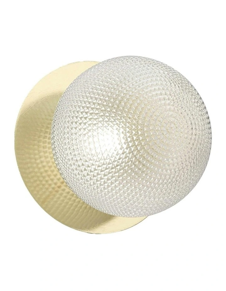 Odessa Diamond Cut Glass LED Wall Light in Gold Base White/Large image 2