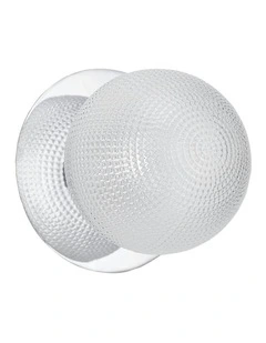 Odessa Diamond Cut Glass LED Wall Light in Chrome Base White/Large