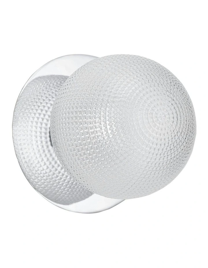 Odessa Diamond Cut Glass LED Wall Light in Chrome Base White/Large image 1