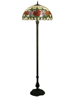 Red Rose Tiffany Floor Lamp