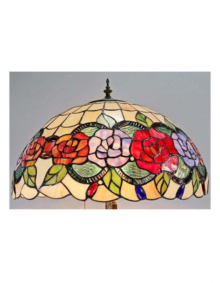 Red Rose Tiffany Floor Lamp image 3