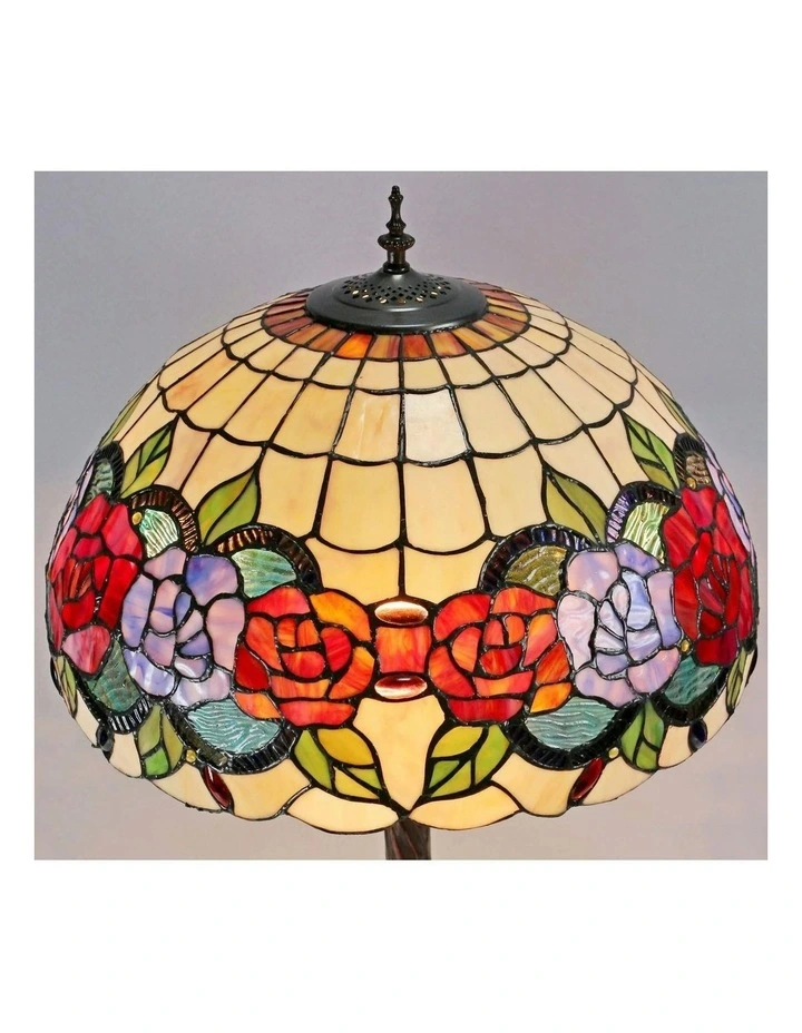 Red Rose Tiffany Floor Lamp image 4