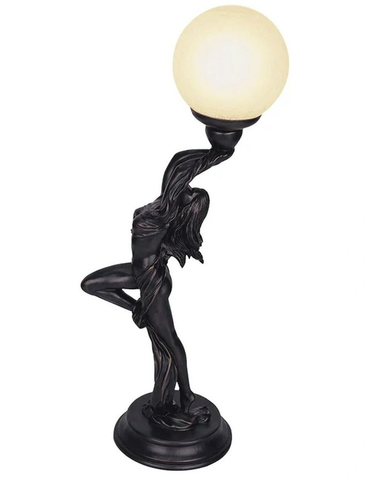 Victoria Art Deco Table Lamp in Black image 1