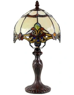 Benita Small Tiffany Table Lamp in Beige