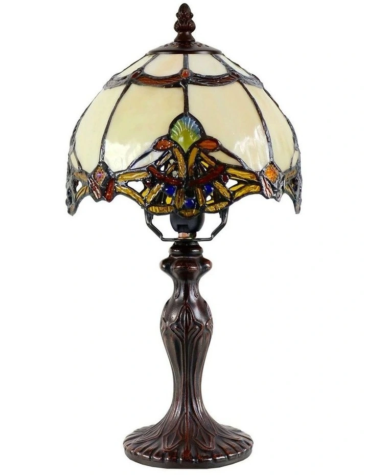 Benita Small Tiffany Table Lamp in Beige image 1