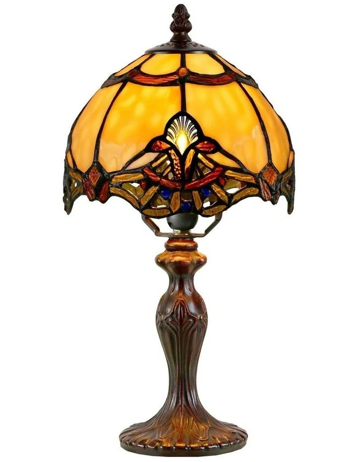 Benita Small Tiffany Table Lamp in Beige image 5