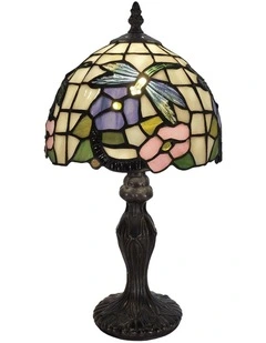 Crystal Dragonfly Tiffany Table Lamp in Multi