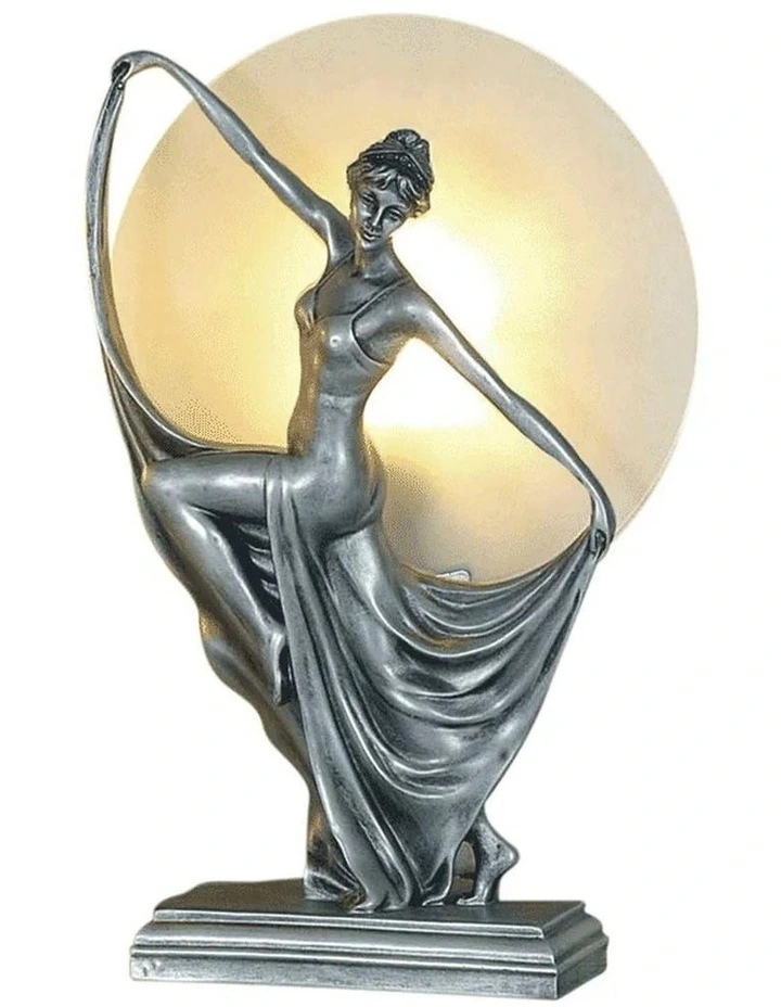 Boelyn Art Deco Table Lamp in Pewter image 1