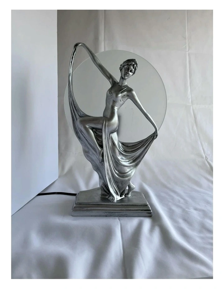 Boelyn Art Deco Table Lamp in Pewter image 2