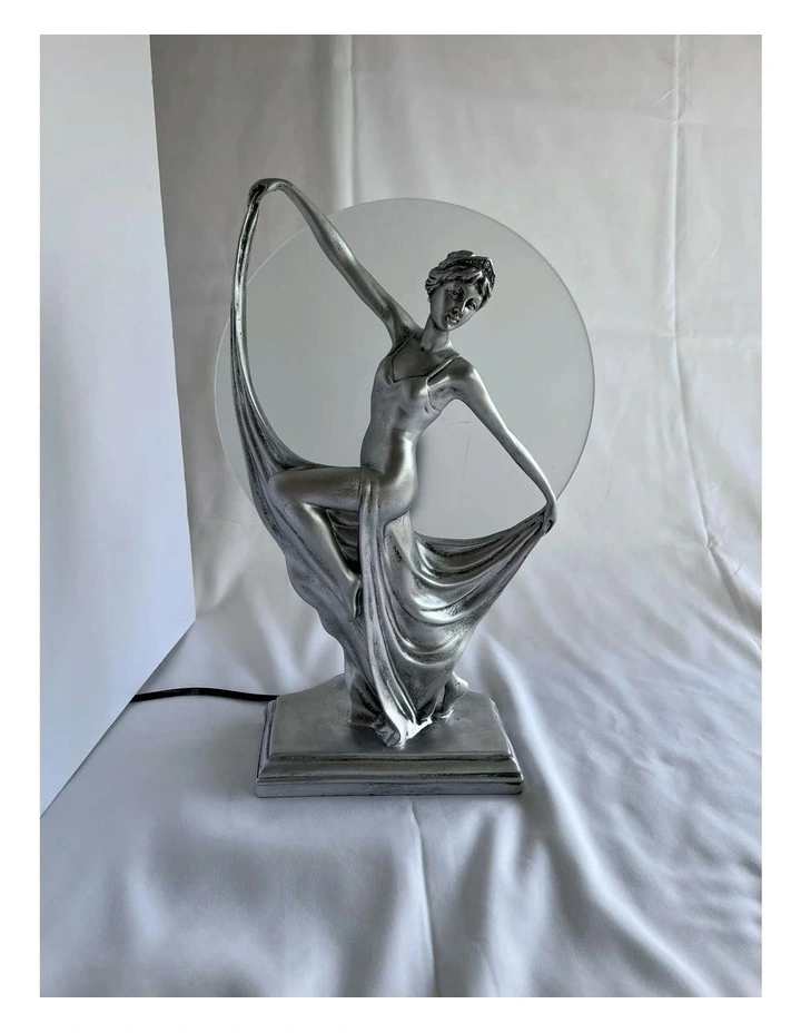 Boelyn Art Deco Table Lamp in Pewter image 3