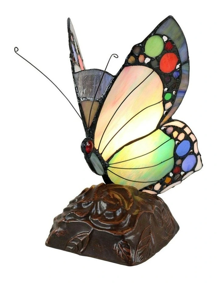 Spotted Butterfly Tiffany Table Lamp in Multi image 3