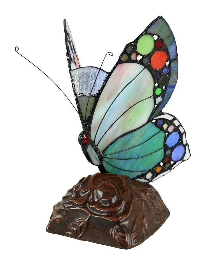 Spotted Butterfly Tiffany Table Lamp in Multi image 4