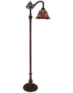 Tiffany Floor Lamp in Rose And Dragonfly Edwardian