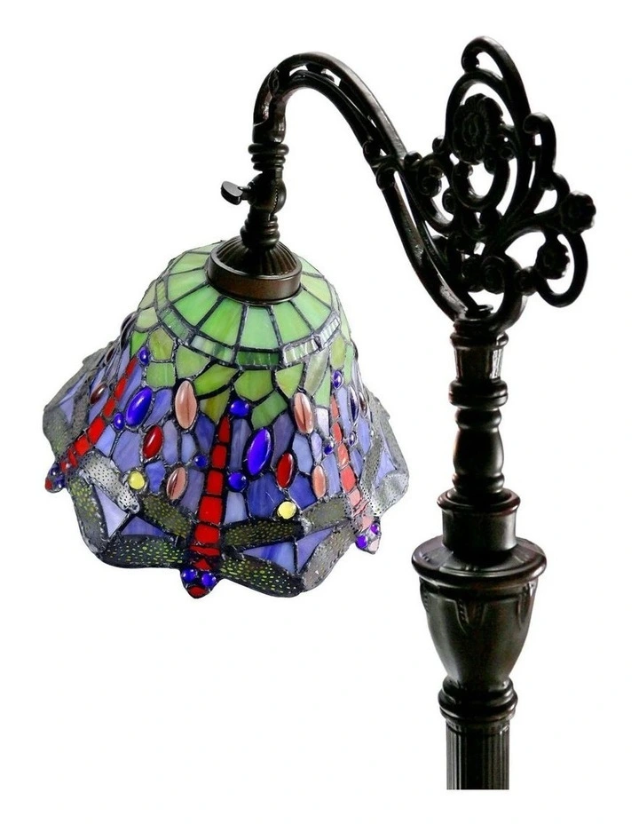 Tiffany Floor Lamp in Rose And Dragonfly Edwardian image 2